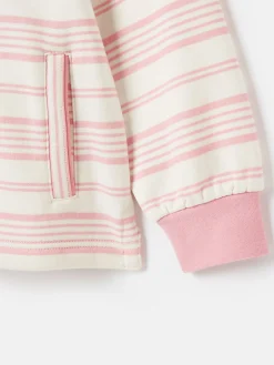 Kids' Burnham Pink Stripe Funnel Neck Sweatshirt