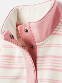 Kids' Burnham Pink Stripe Funnel Neck Sweatshirt
