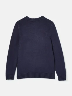Kids' Cracking Navy Blue Intarsia Knitted Festive Jumper