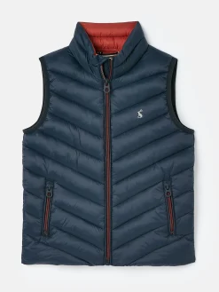 Kids' Crofton Navy Blue Showerproof Quilted Gilet