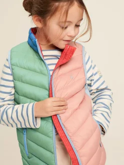 Kids' Crofton Pink Hotchpotch Showerproof Quilted Gilet