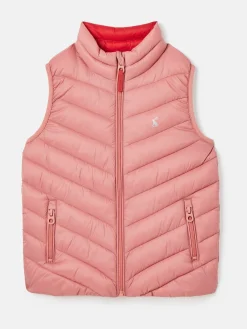Kids' Crofton Pink Showerproof Quilted Gilet