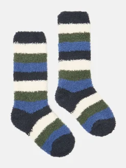 Kids' Fluffy Blue/Navy Socks