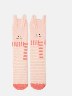 Kids' Fluffy Pink Character Socks