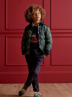 Kids' Freddie Green Check Quilted Checked Jacket