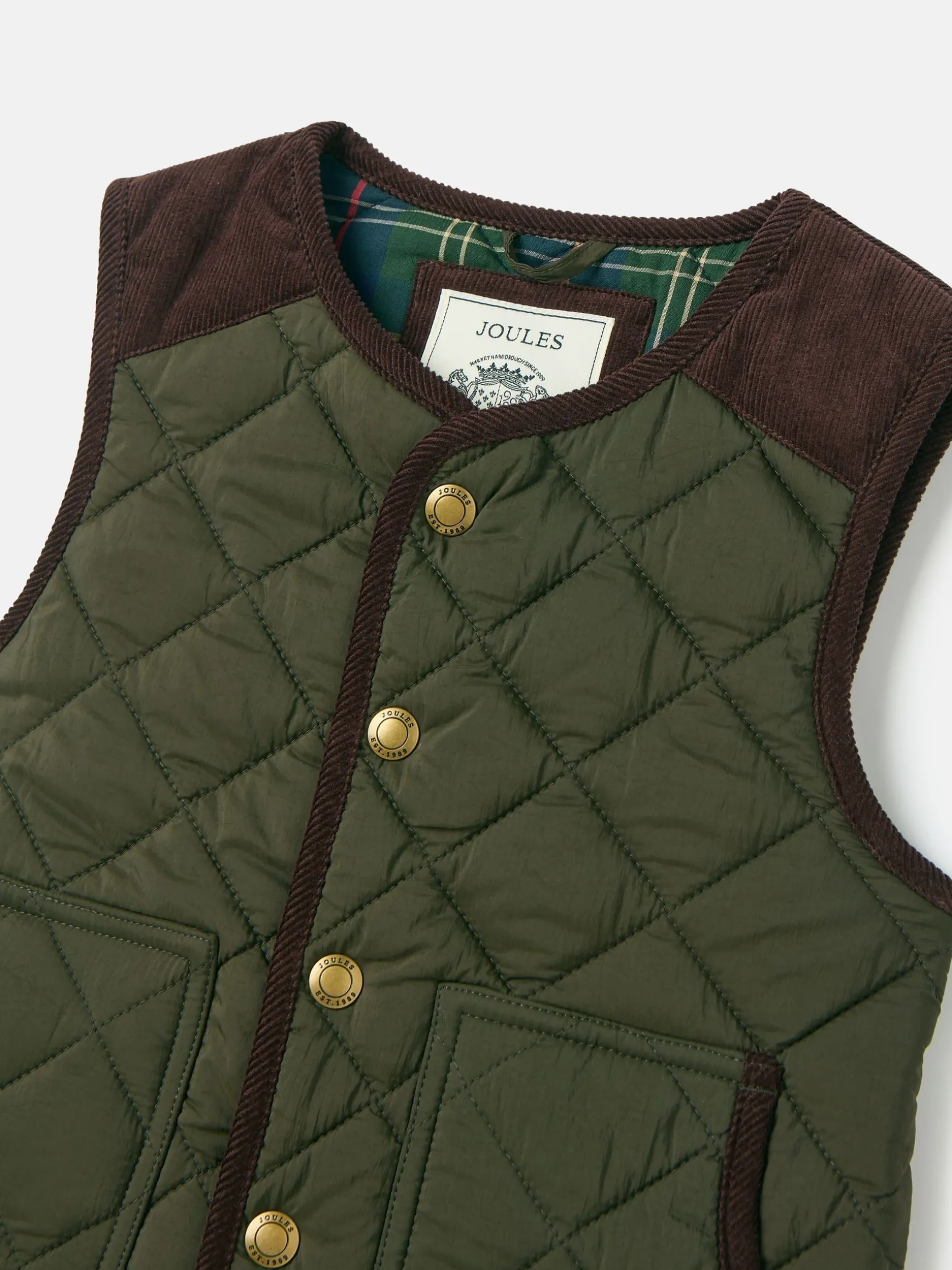 Kids' Gibson Khaki Green Quilted Gilet