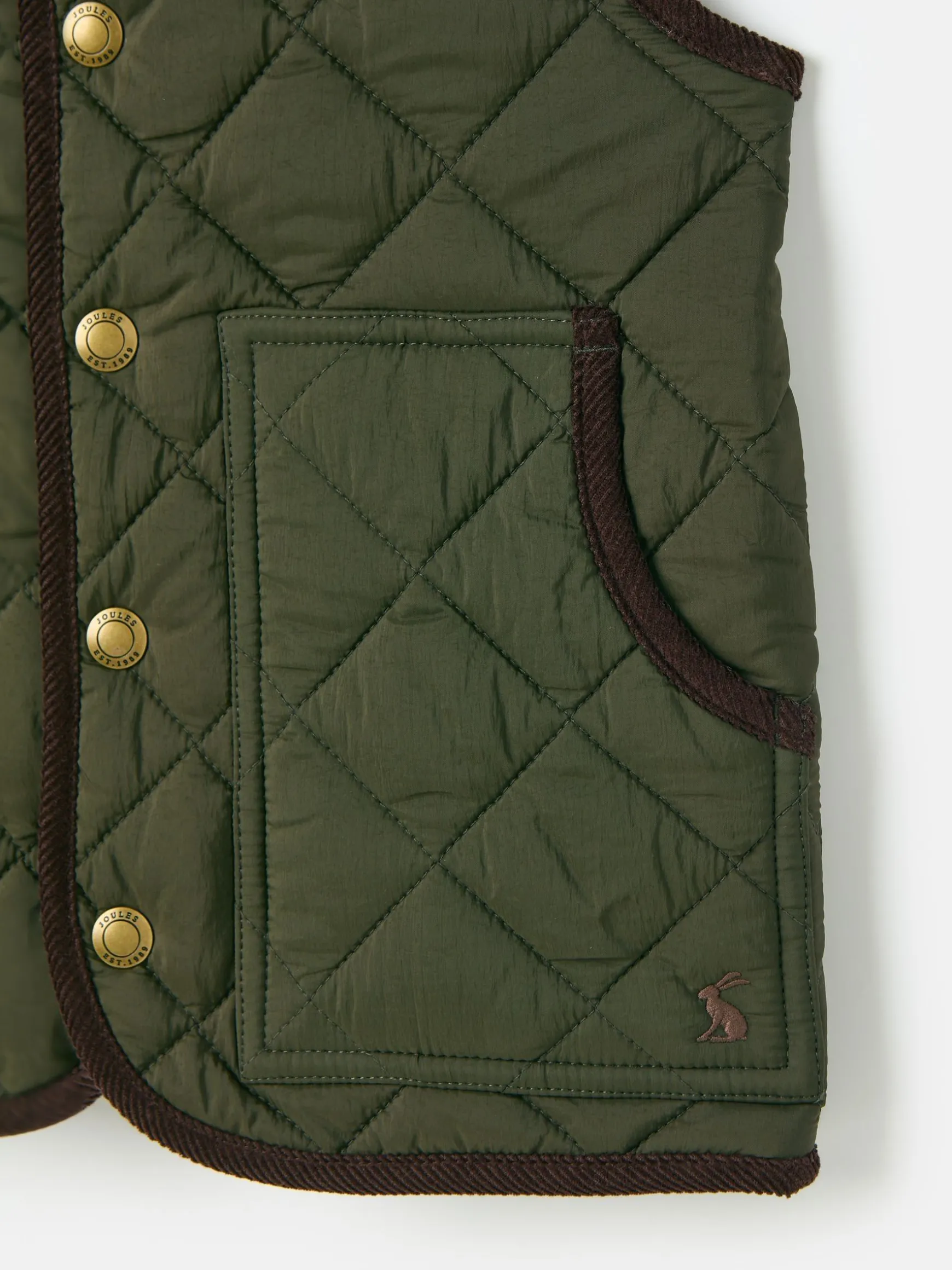 Kids' Gibson Khaki Green Quilted Gilet