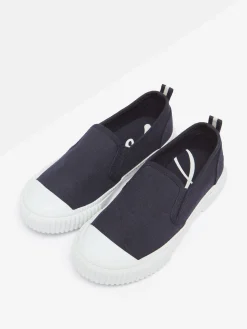 Kids' Peasy Blue Slip On Plimsolls