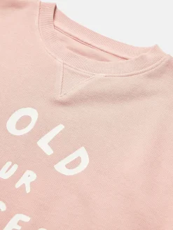 Kids' Sundaze Pink Crew Neck Slogan Sweatshirt