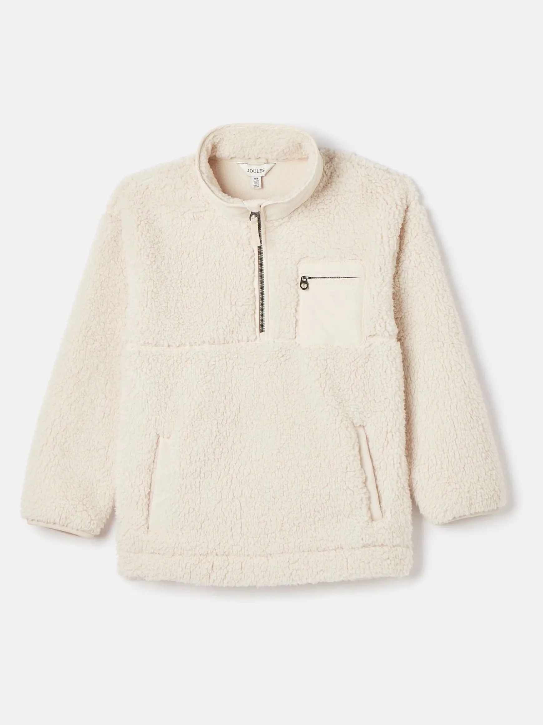 Kids' Tilly Cream Half Zip Borg Fleece