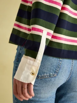 Lara Green/Pink Boxy Fit Rugby Shirt