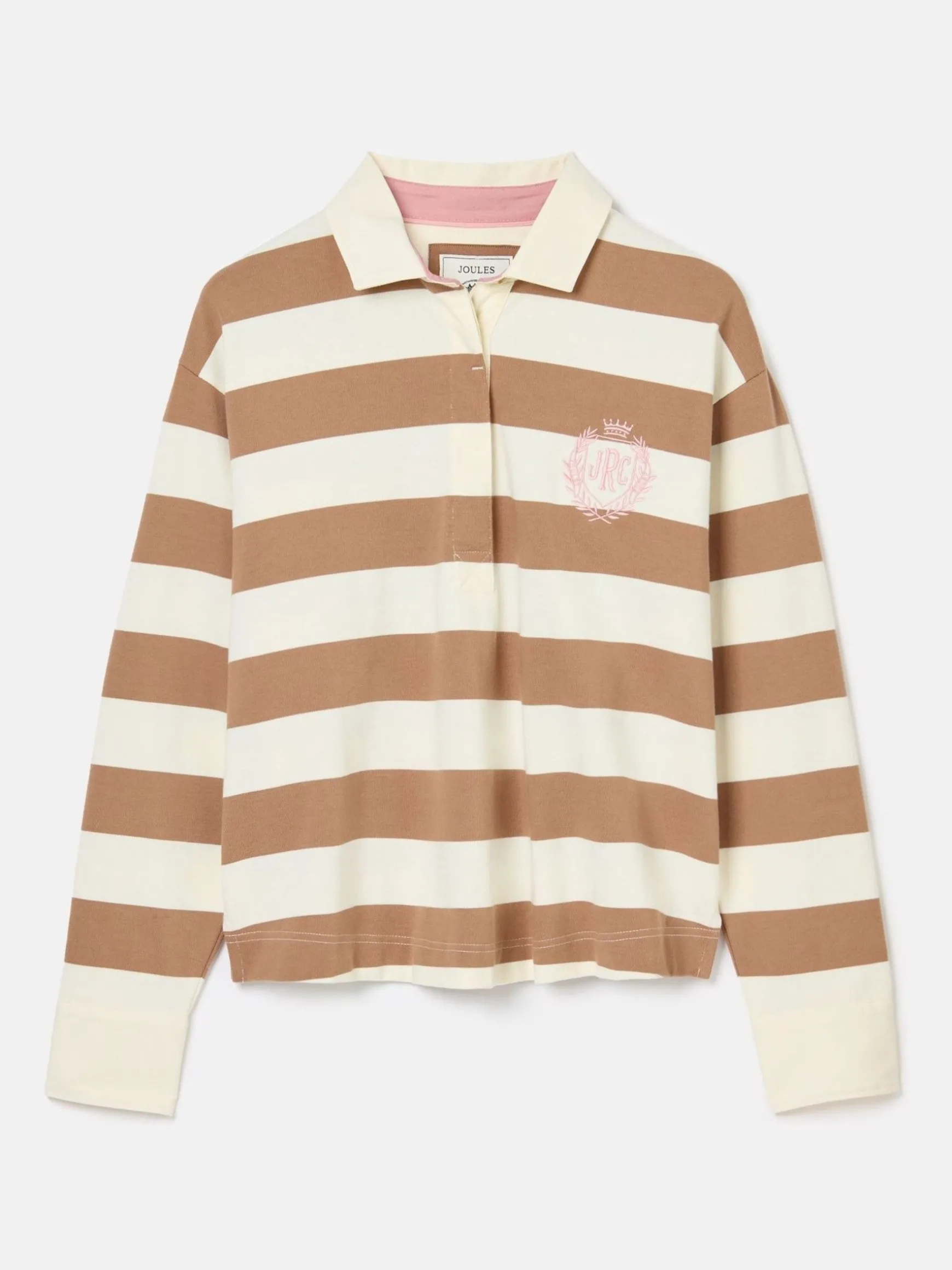 Lara Tan Brown Boxy Fit Rugby Shirt