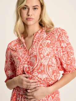 Laurie Red Viscose Midi Dress