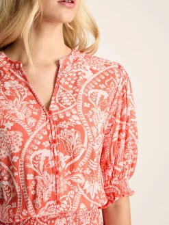 Laurie Red Viscose Midi Dress