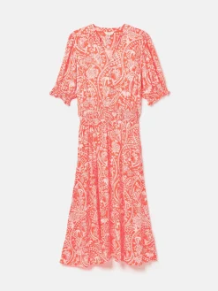 Laurie Red Viscose Midi Dress