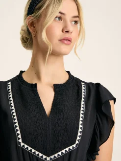 Lillia Navy Blue Tie Waist Tiered Dress