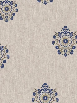 Linen Blue Grove Motif Print 10M Wallpaper