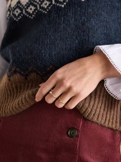 Lowry Cream/Navy Knitted Fair Isle Vest