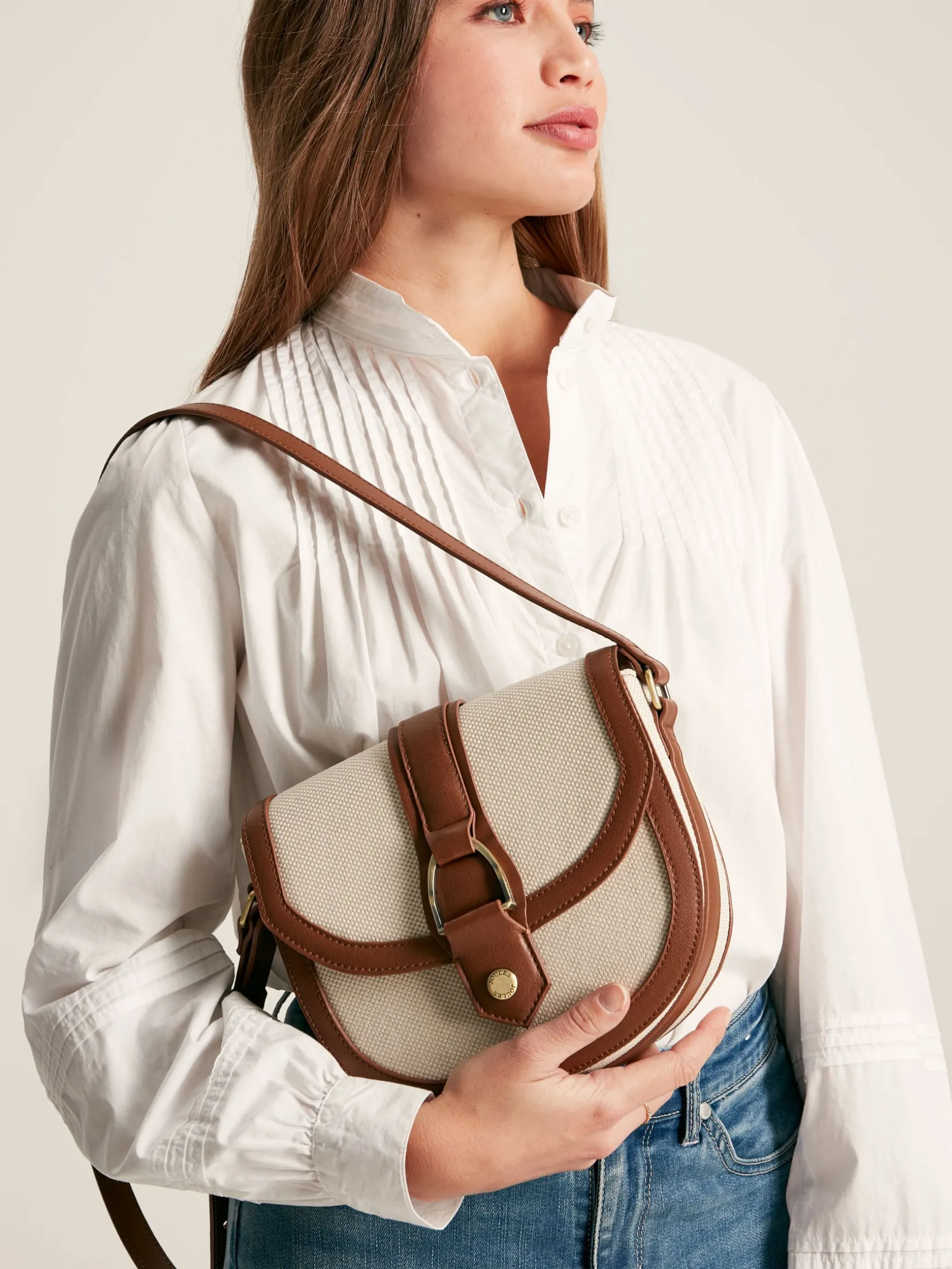 Ludlow Tan Canvas Cross Body Bag