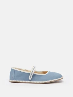 Maddison Light Blue Canvas Mary Jane Shoes