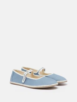 Maddison Light Blue Canvas Mary Jane Shoes