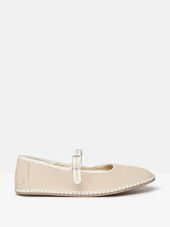 Maddison Neutral Canvas Mary Jane Shoes
