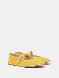 Maddison Yellow Canvas Mary Jane Shoes