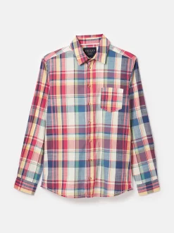 Madras Blue/Pink Long Sleeve Cotton Check Shirt