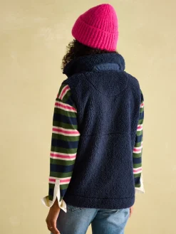 Mallory Navy blue Fleece Gilet