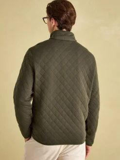 Malton Green Quilted Jersey Pullover Sweatshirt