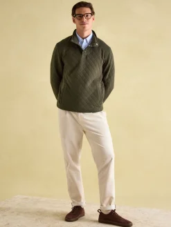 Malton Green Quilted Jersey Pullover Sweatshirt