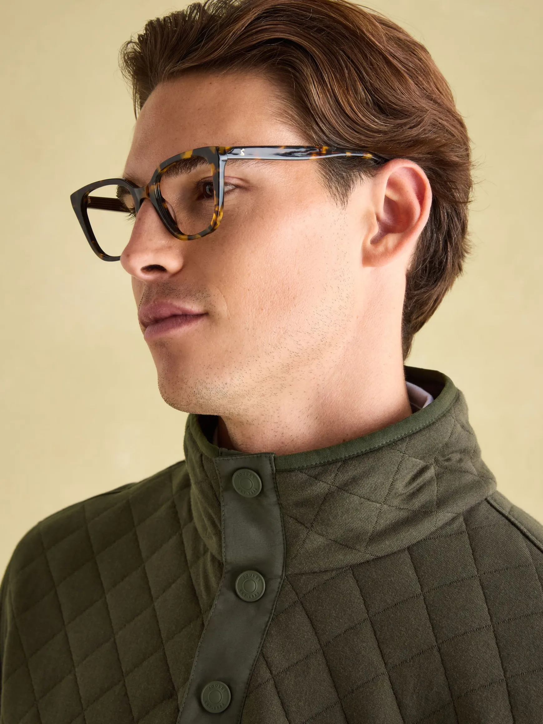 Malton Green Quilted Jersey Pullover Sweatshirt