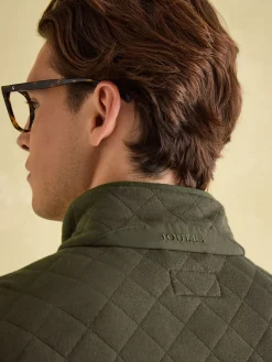 Malton Green Quilted Jersey Pullover Sweatshirt