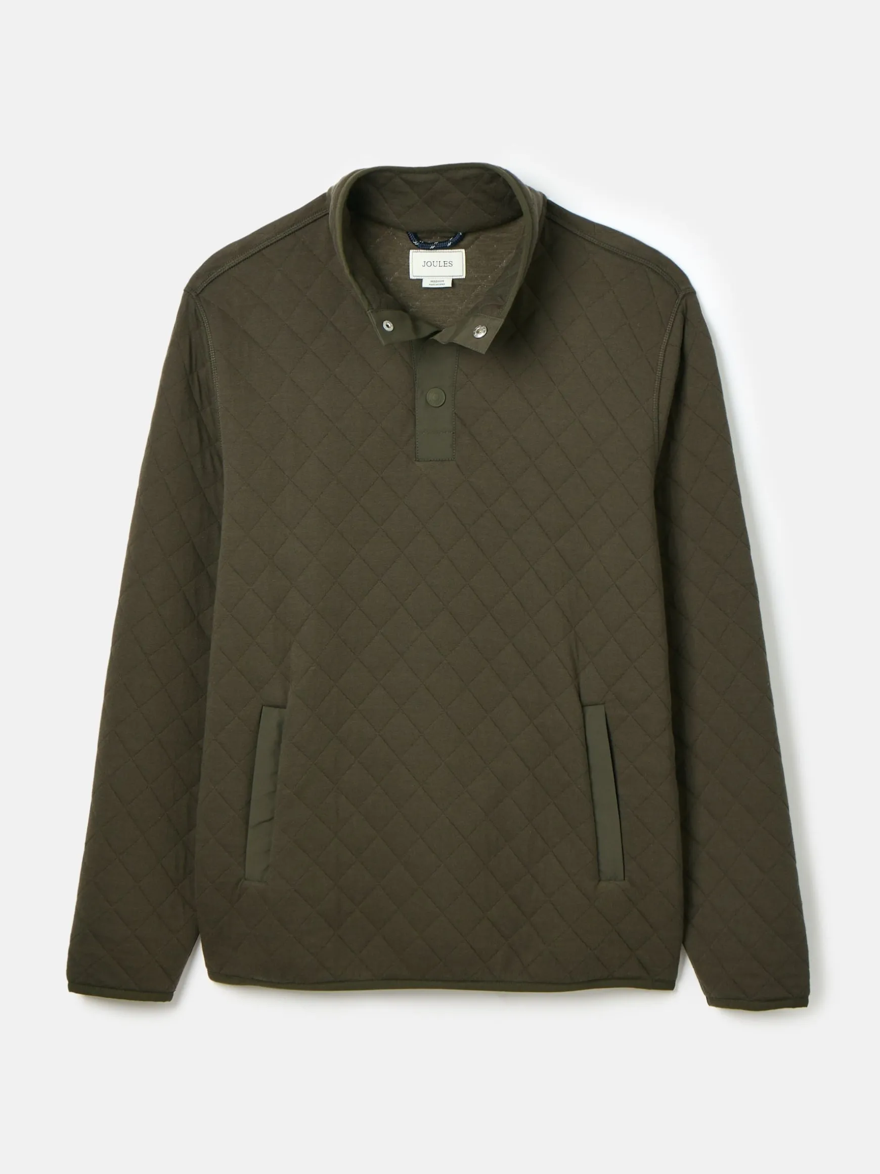 Malton Green Quilted Jersey Pullover Sweatshirt