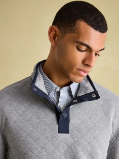 Malton Grey Quilted Jersey Pullover Sweatshirt