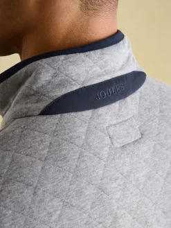 Malton Grey Quilted Jersey Pullover Sweatshirt