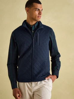 Malton Navy Quilted Jersey Gilet
