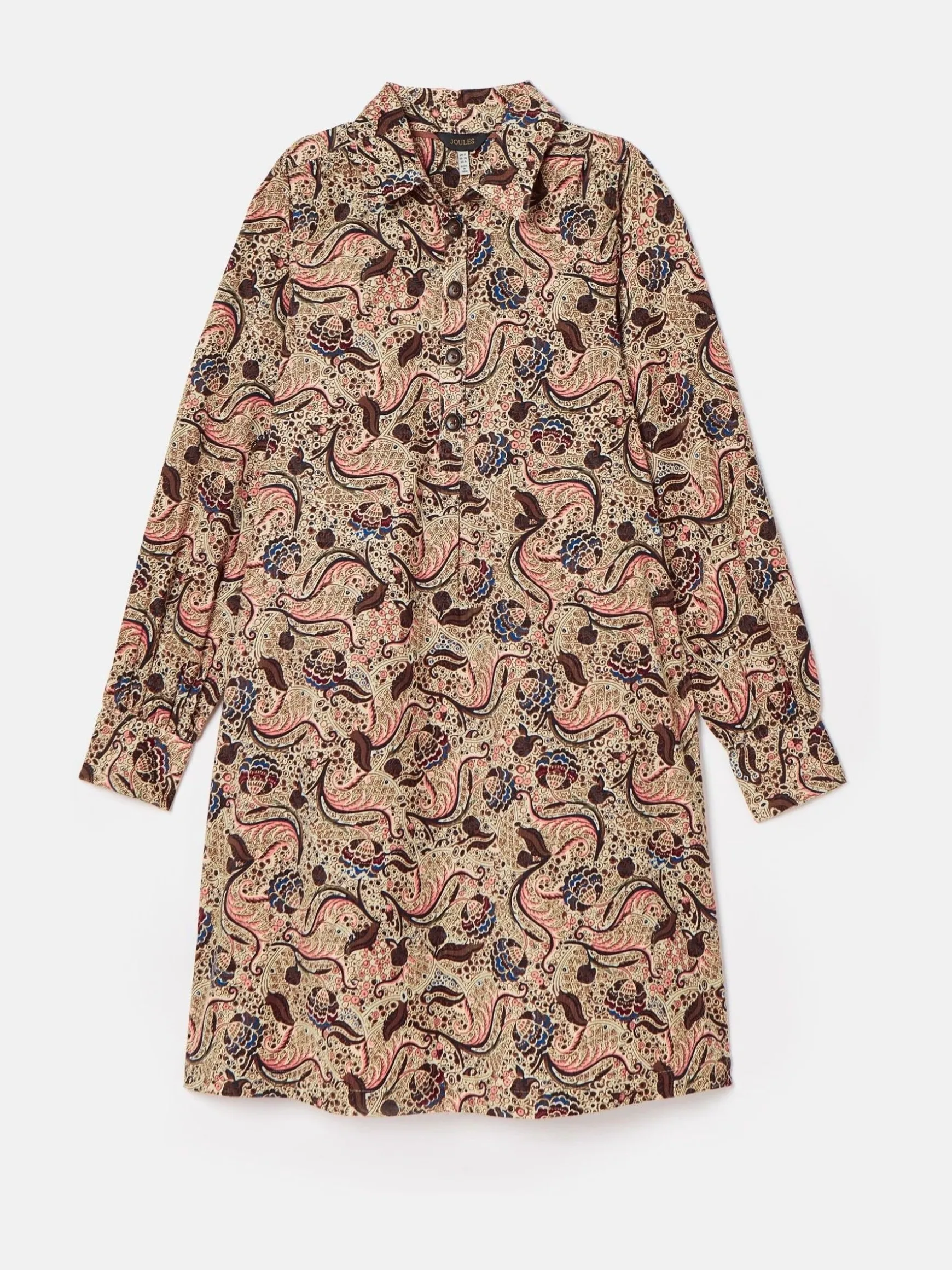 Maple Floral Paisley Corduroy Shirt Dress