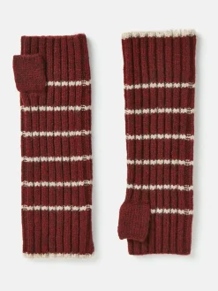Marie Burgundy Red Fingerless Gloves