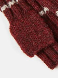 Marie Burgundy Red Fingerless Gloves