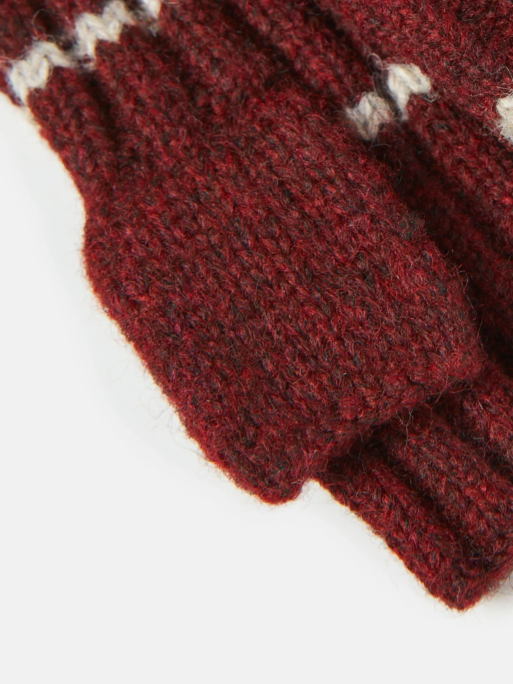 Marie Burgundy Red Fingerless Gloves