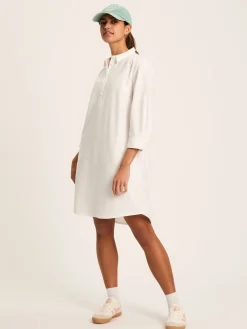 Marlowe White Dress with Shirt/ Nehru Collar