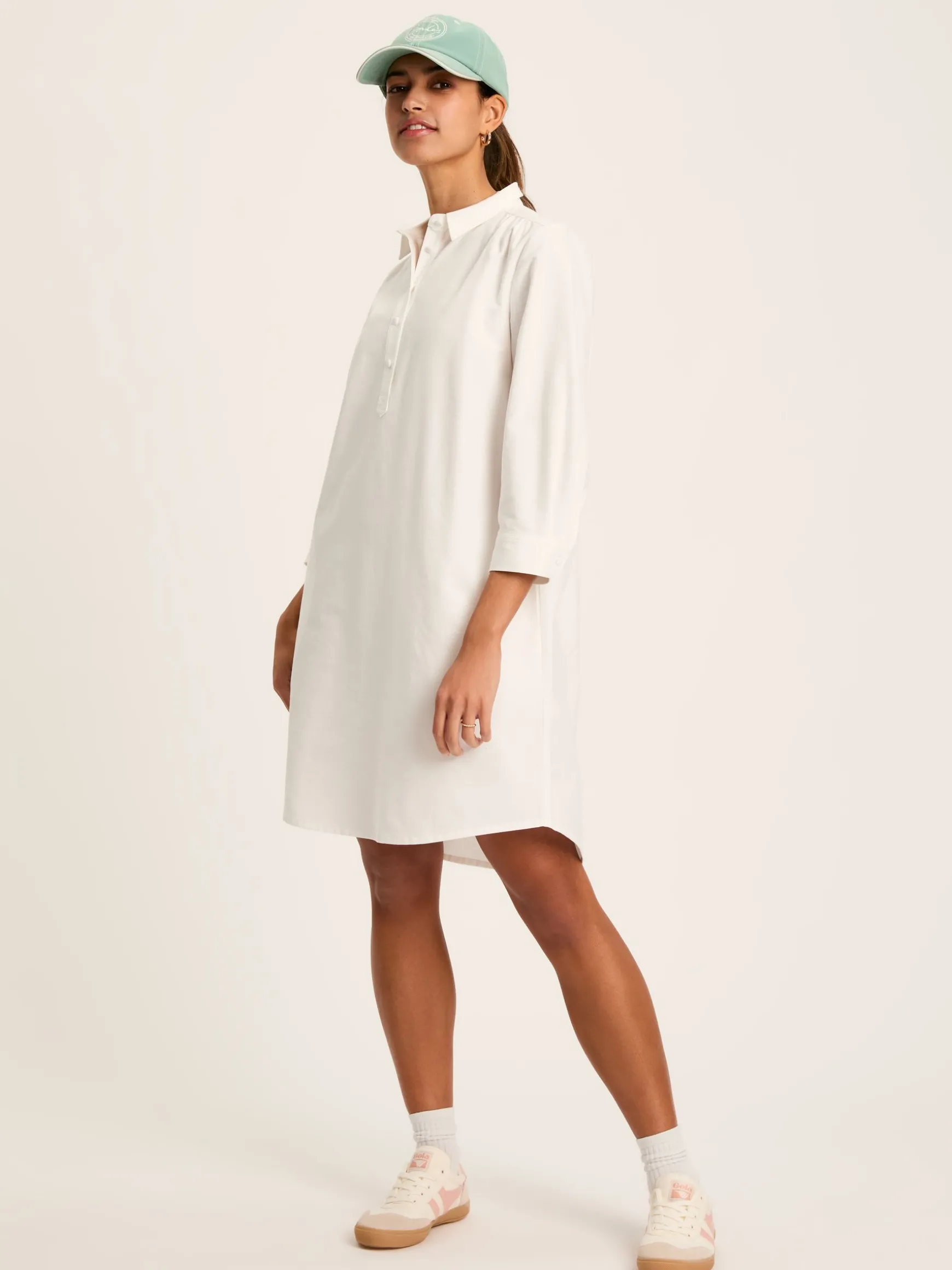 Marlowe White Dress with Shirt/ Nehru Collar