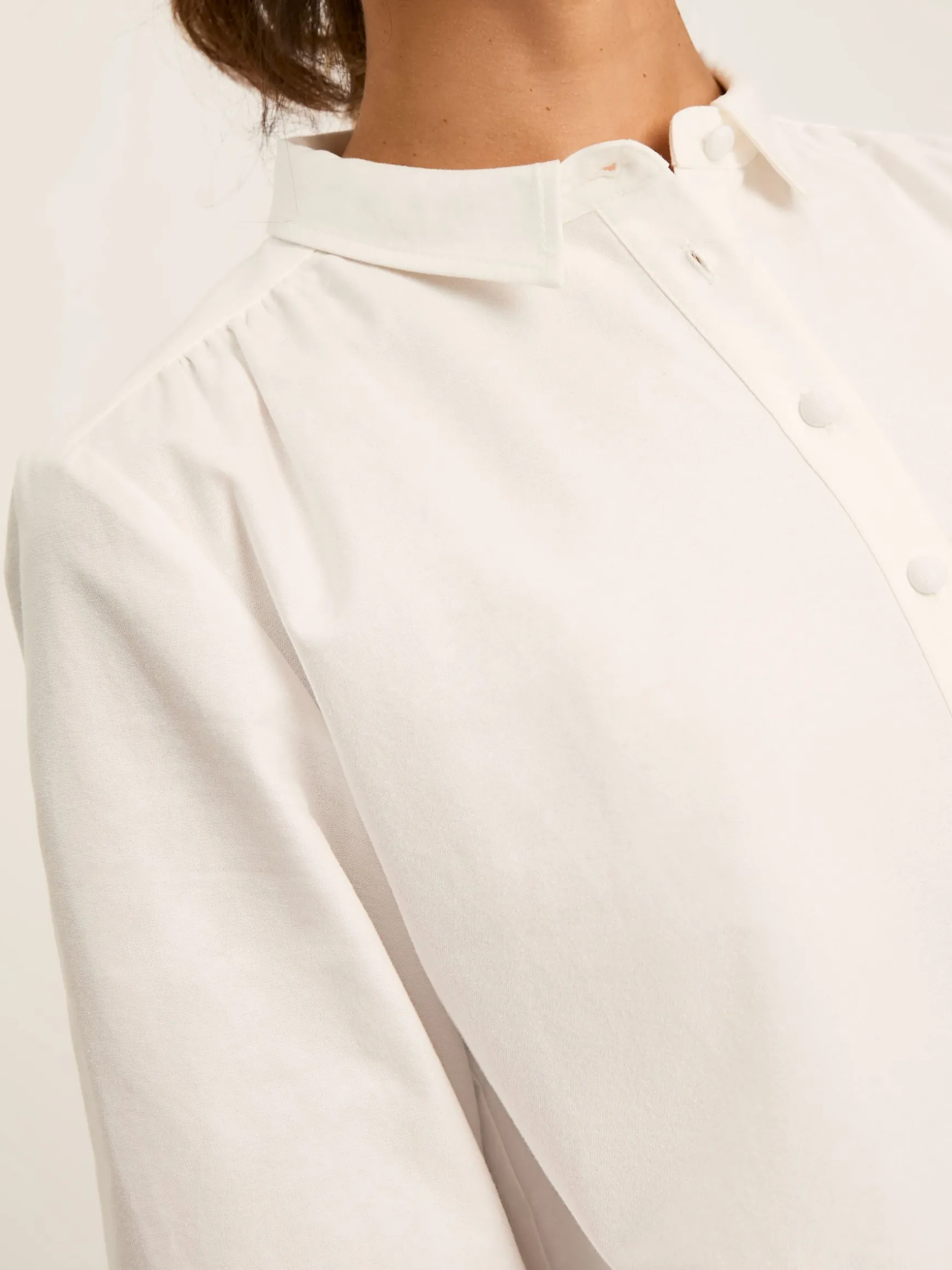 Marlowe White Dress with Shirt/ Nehru Collar