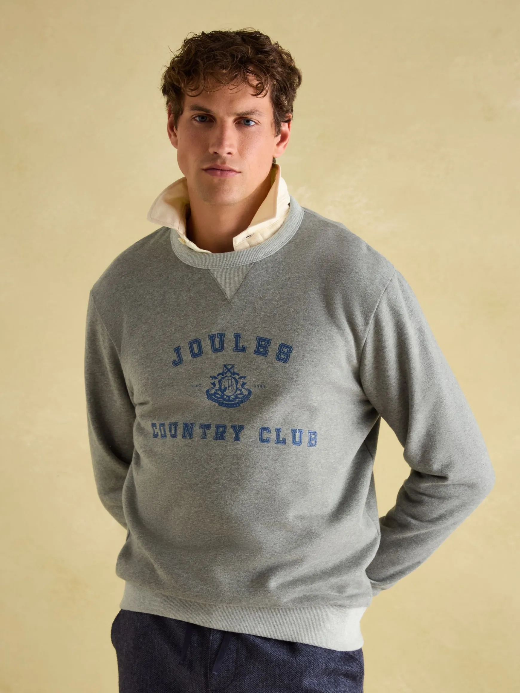 Mason Grey Marl Graphic Crew Neck Jumper