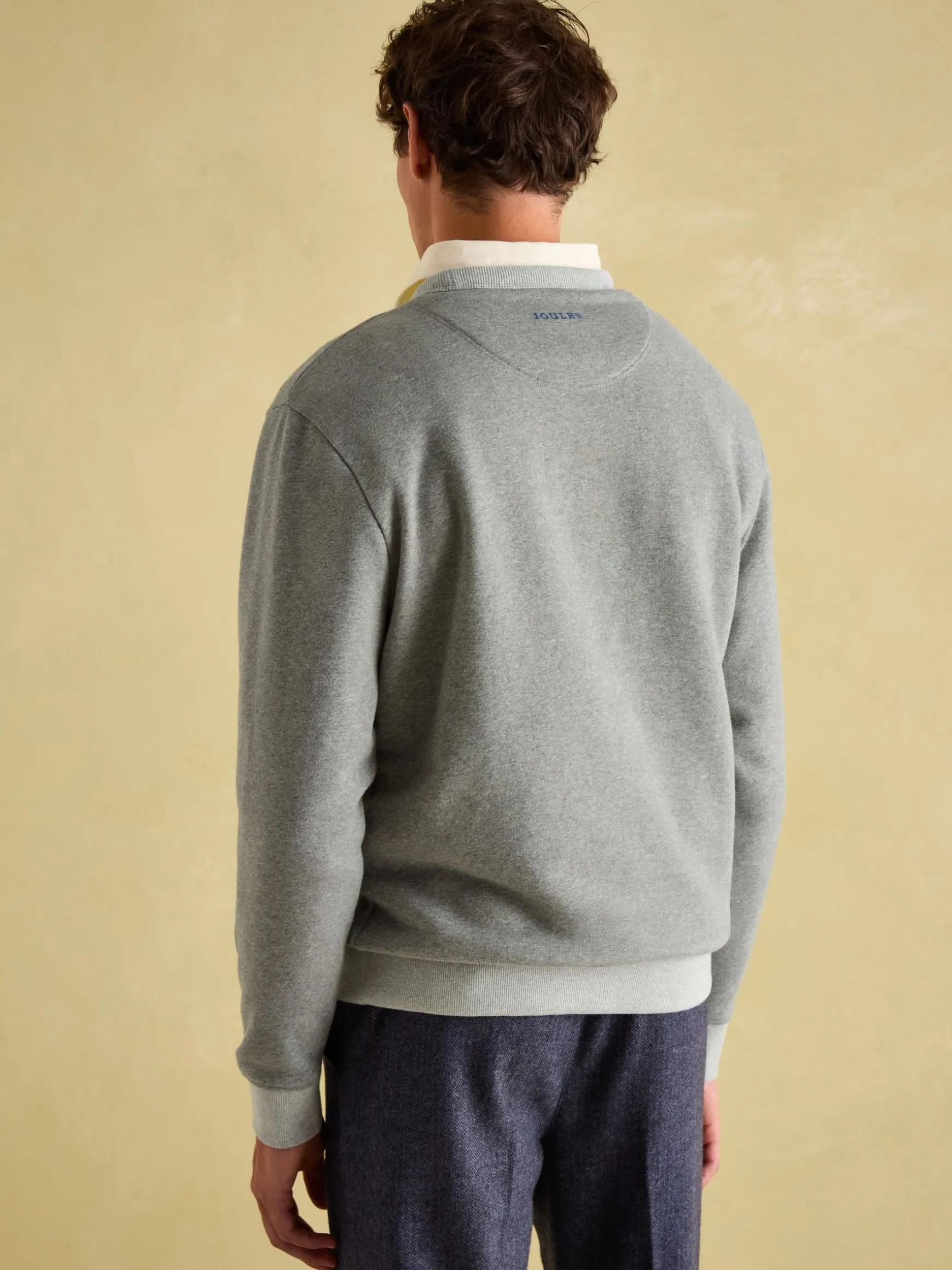 Mason Grey Marl Graphic Crew Neck Jumper