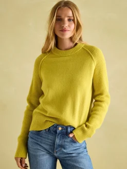 May Yellow Merino Wool Jumper with Detachable Roll Neck