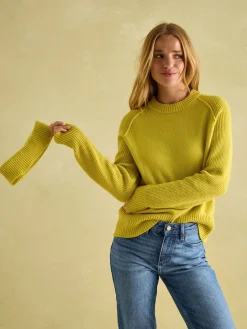 May Yellow Merino Wool Jumper with Detachable Roll Neck