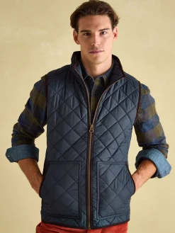 Maynard Navy Blue Diamond Quilted Gilet