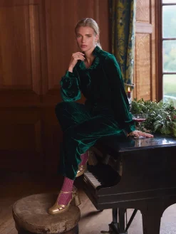 Melanie Green Velvet Blouse